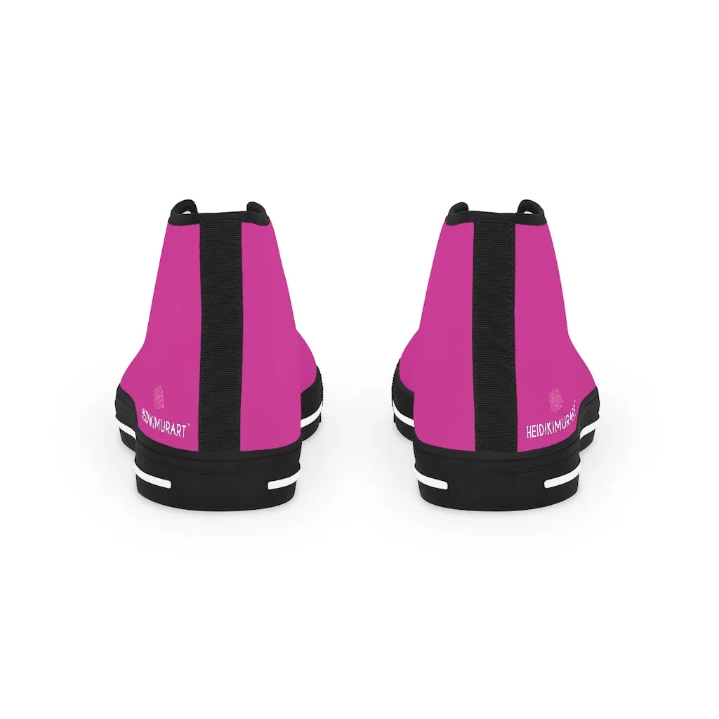 Hot Pink Men's High Tops, Modern Minimalist Best Men's High Top Sneakers (US Size: 5-14)