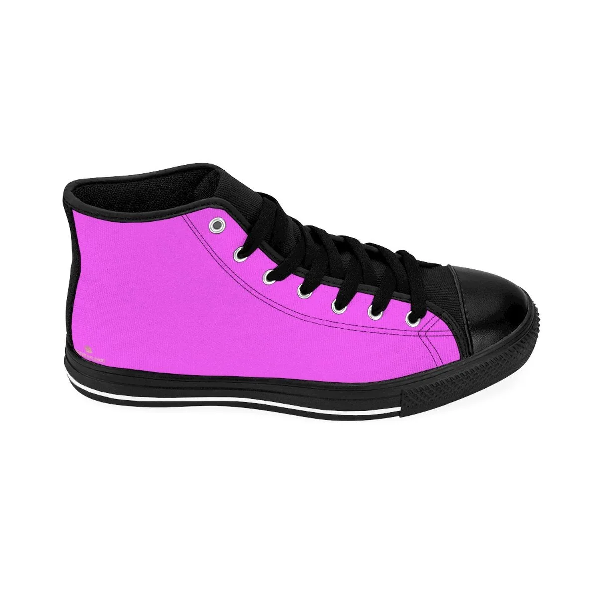 Hot Pink Men's High Tops, Solid Color Print Premium High-top Premium Fashion Sneakers