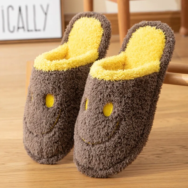 Hot Sale Women Fluffy Fur Slippers Winter Warm Floor Slipper Plush Fleece Flat Couple Shoes Soft Comfy Cute Indoor Slippers