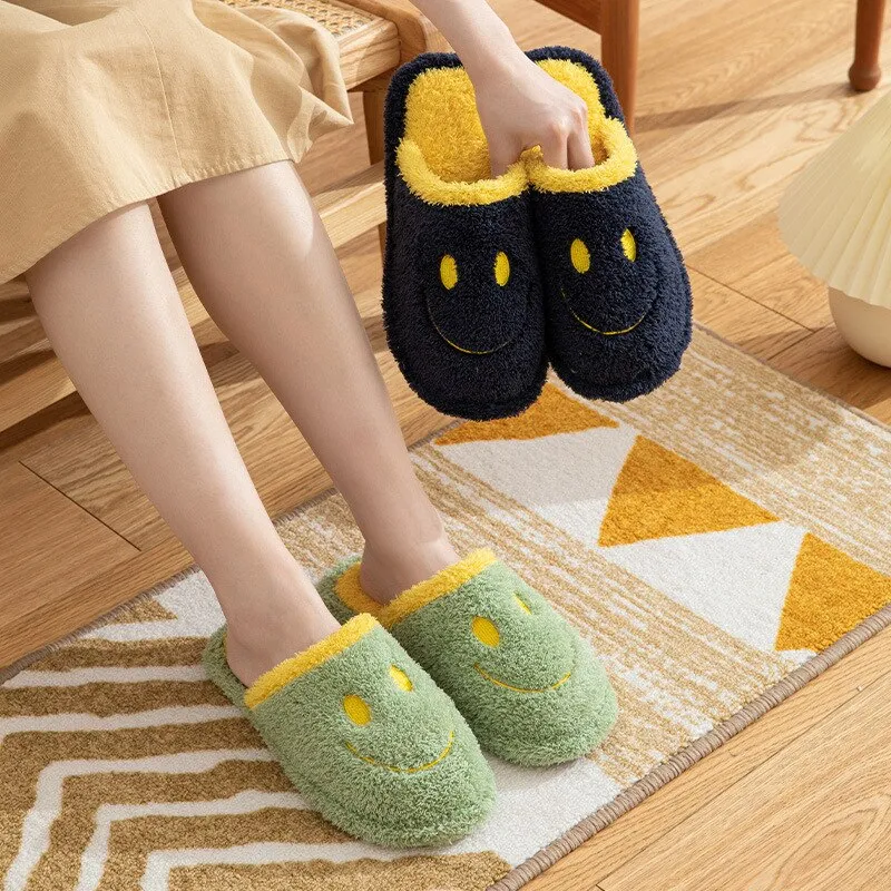 Hot Sale Women Fluffy Fur Slippers Winter Warm Floor Slipper Plush Fleece Flat Couple Shoes Soft Comfy Cute Indoor Slippers