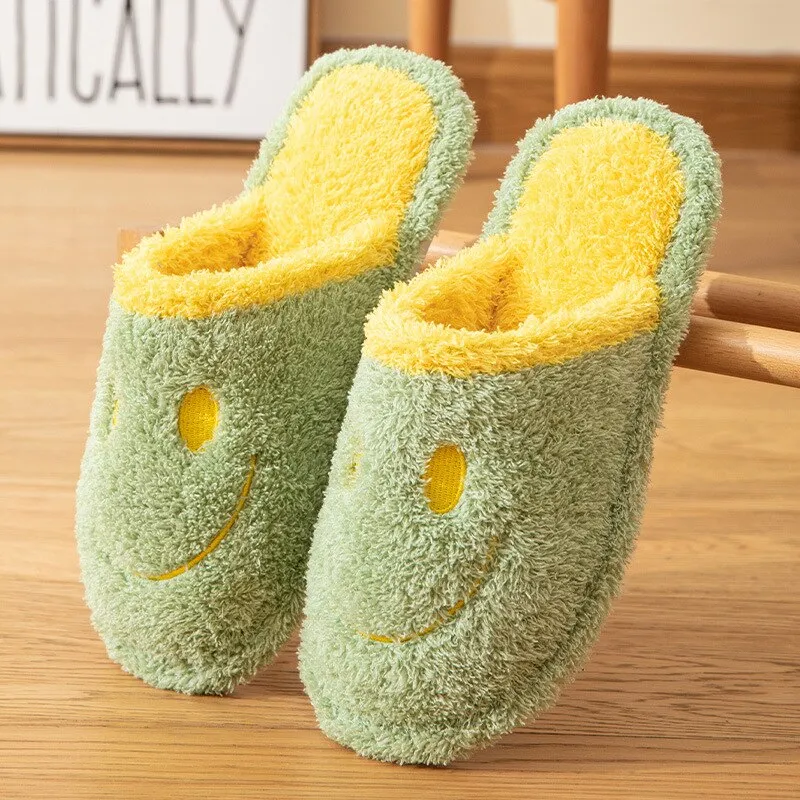 Hot Sale Women Fluffy Fur Slippers Winter Warm Floor Slipper Plush Fleece Flat Couple Shoes Soft Comfy Cute Indoor Slippers