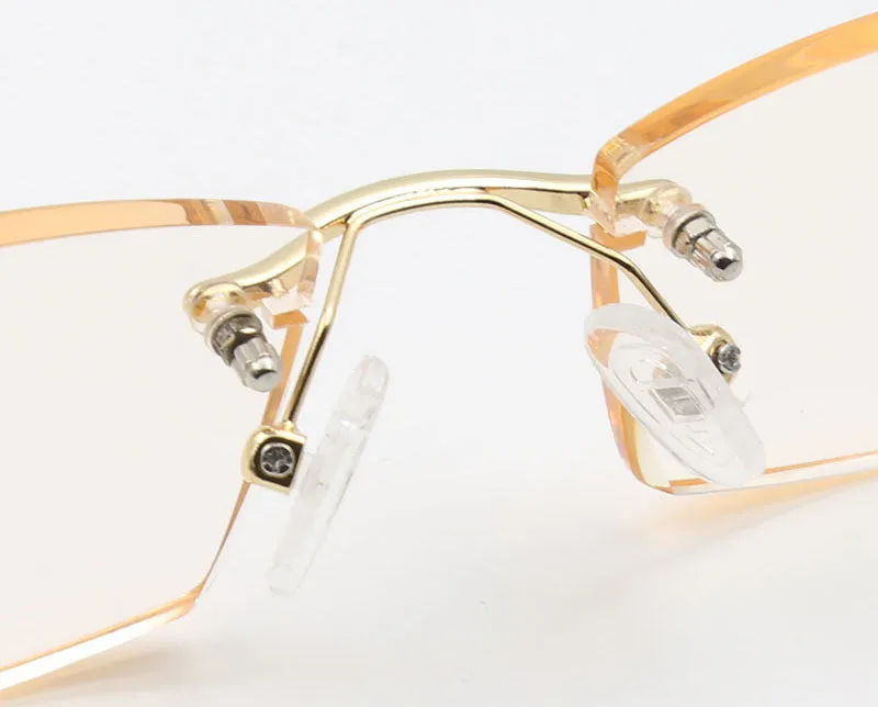 Hotochki Women's Rimless Square Alloy Reading Glasses 5822