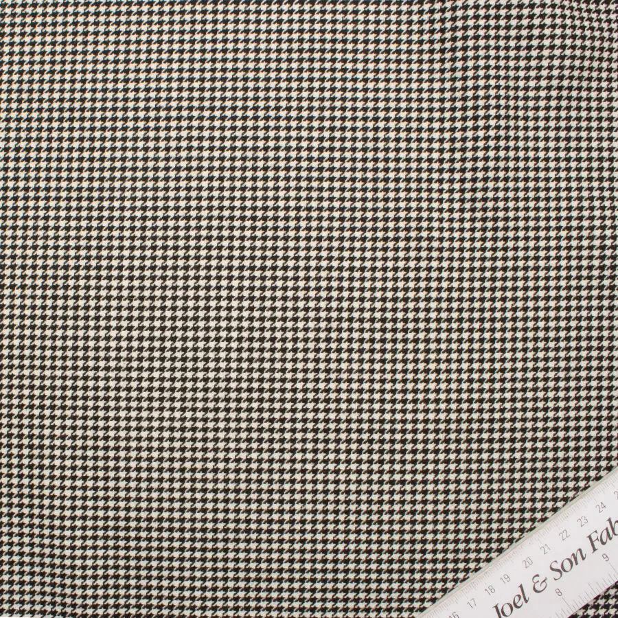 Houndstooth Wool Blend with Faux Leather Border