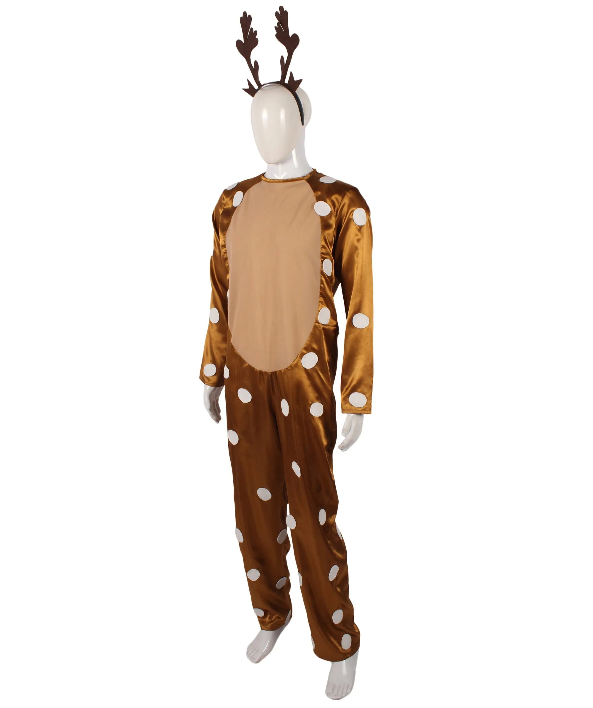 HPO Adult Men's Animal Jumpsuit Reindeer Costume I Suitable for Halloween I Flame-retardant Synthetic Fabric