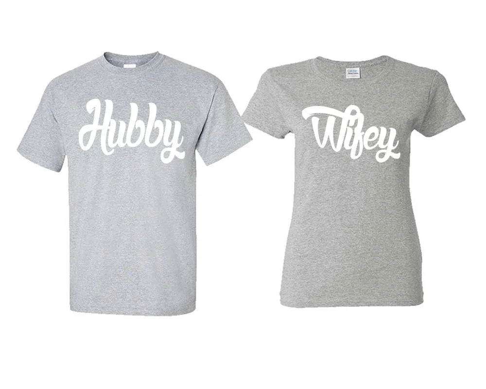 Hubby Wifey Couple Matching T Shirts