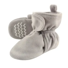 Hudson Baby Cozy Velour Booties, Heather Gray