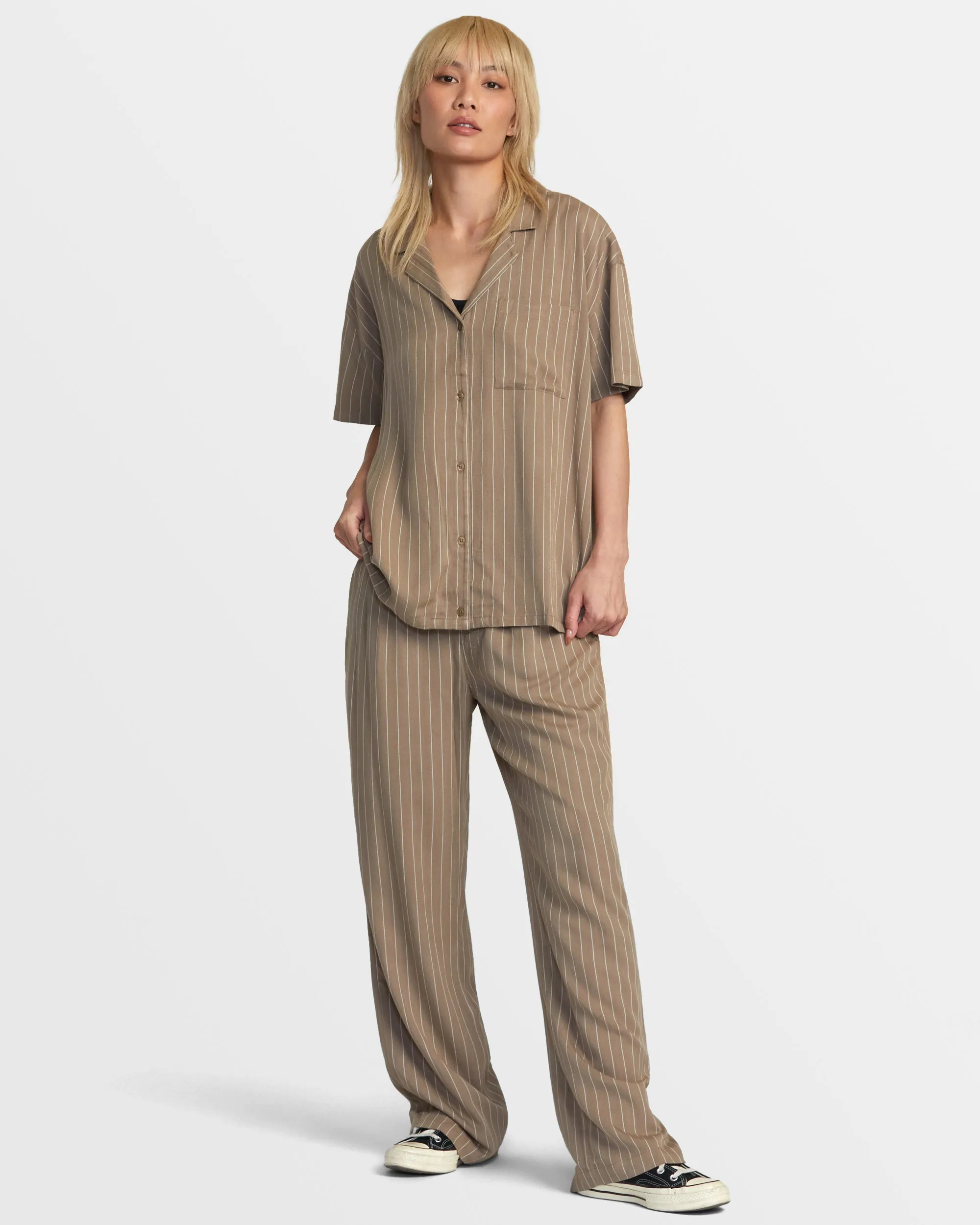 Hudson Wide Leg Pants - Dark Khaki