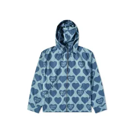 Human Made Heart Zip Up Parka Blue