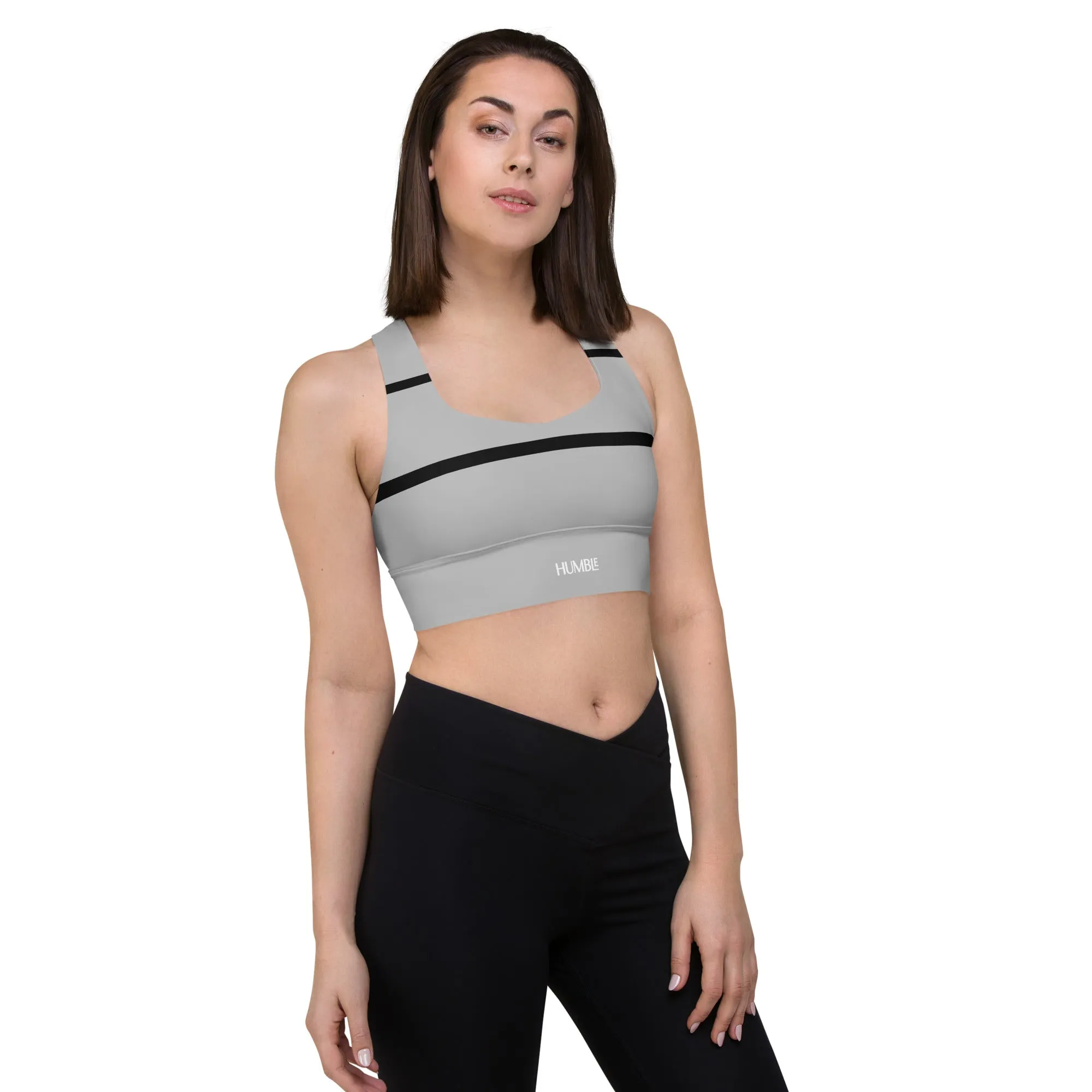 Humble Sportswear™ Silver Compression Sports Bra