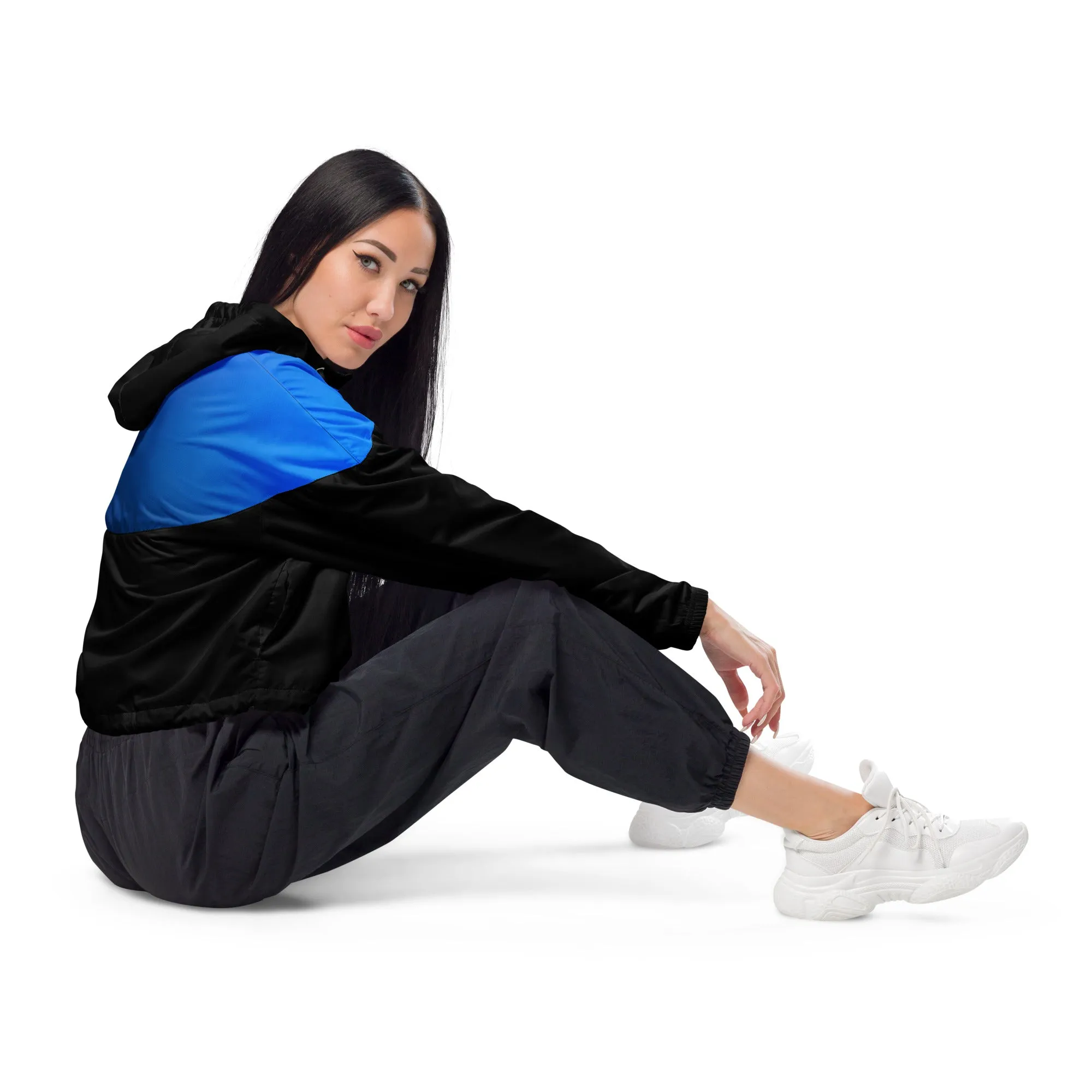 Humble Sportswear™ Women’s Fire Blue Cropped Windbreaker