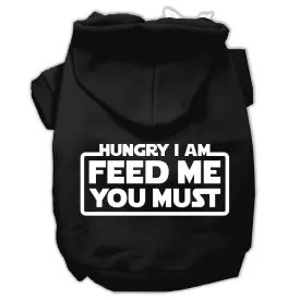 Hungry I am Screen Print Pet Hoodies Black Size Med (12)