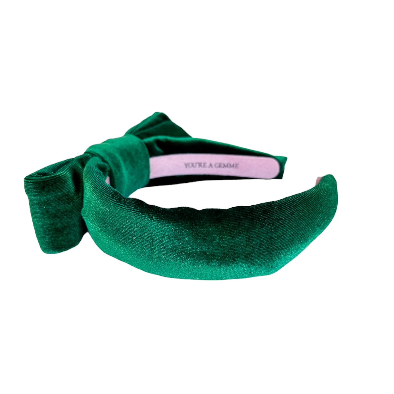 Hunter Green Velvet Side Bow  Headband