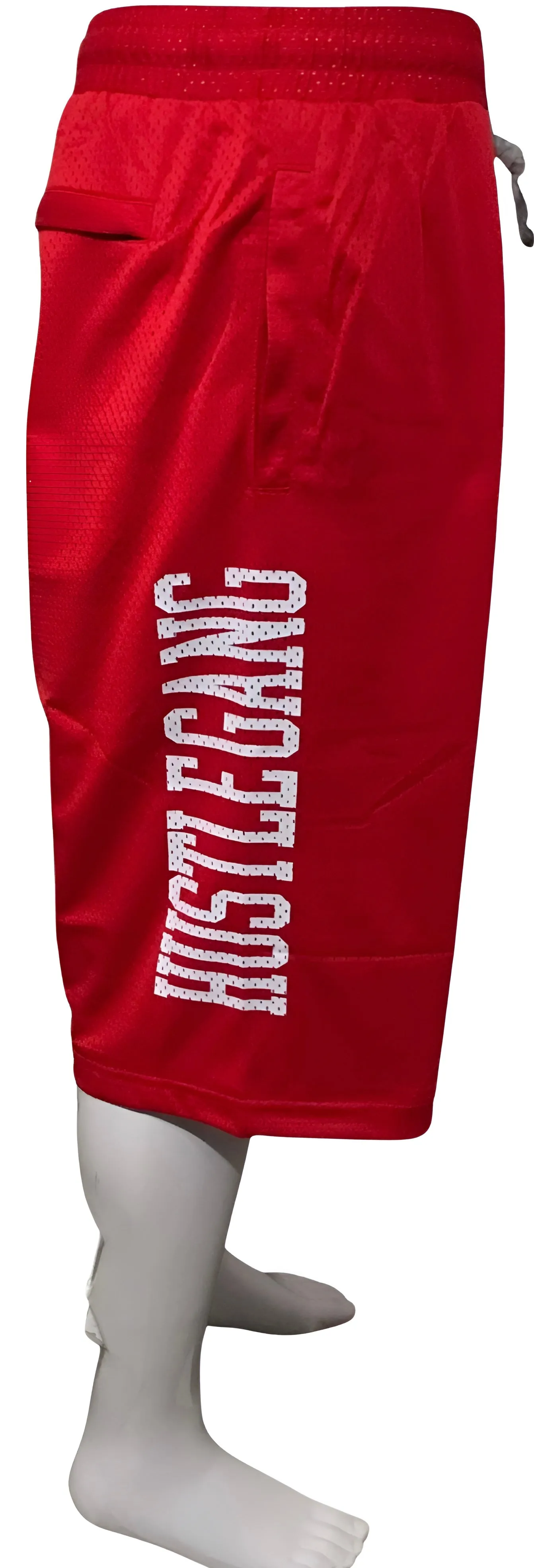 ^HUSTLE GANG^ (RED) ~CHAMPION~ KNIT BASKETBALL SHORTS