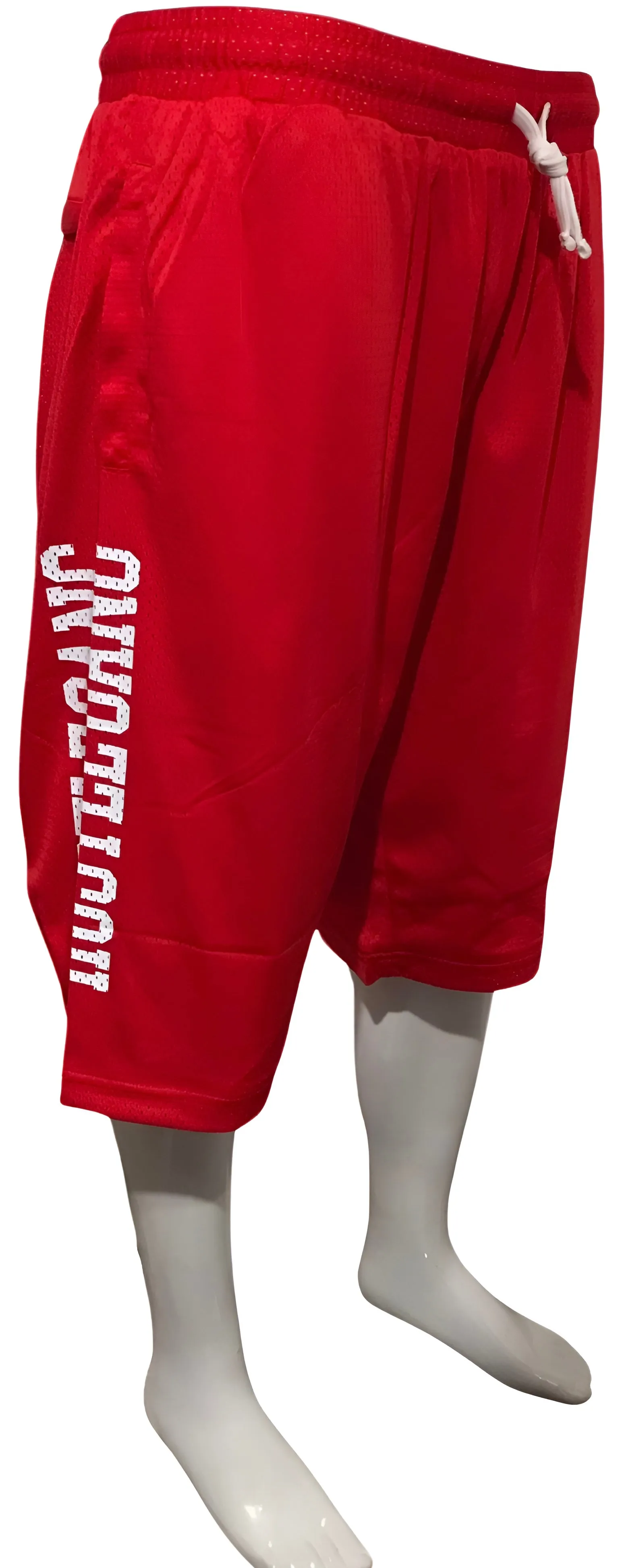 ^HUSTLE GANG^ (RED) ~CHAMPION~ KNIT BASKETBALL SHORTS