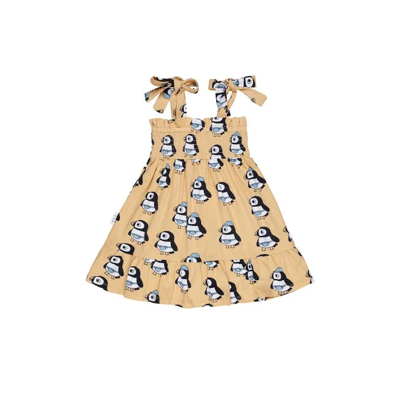 Huxbaby Puffin Shirred Bodice Dress