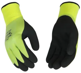 Hydroflector 1786P-XL Protective Gloves, Men's, XL, Knit Wrist Cuff, Latex Coating, Acrylic Glove, Black/Green :PR: QUANTITY: 1