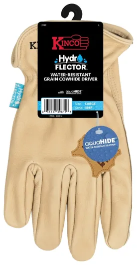 Hydroflector 398P-M Gloves, Men's, M, Keystone Thumb, Easy-On Cuff, Cowhide Leather, Tan :PR: QUANTITY: 1