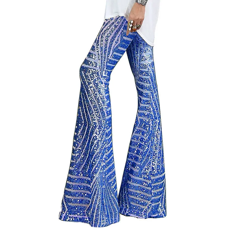 Hzori Casual Pants Autumn New Women's Pants Sequined High Waist Flared Pants Slimming Wide Leg Pants Casual Pants for Women