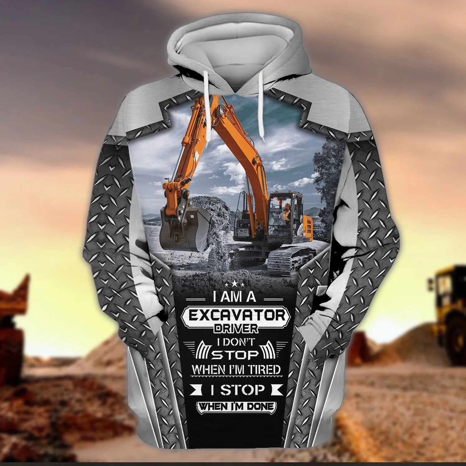 I Am Excavator Driver Metal 3D All Over Print Shirt, Excavator Shirt for Men & Women