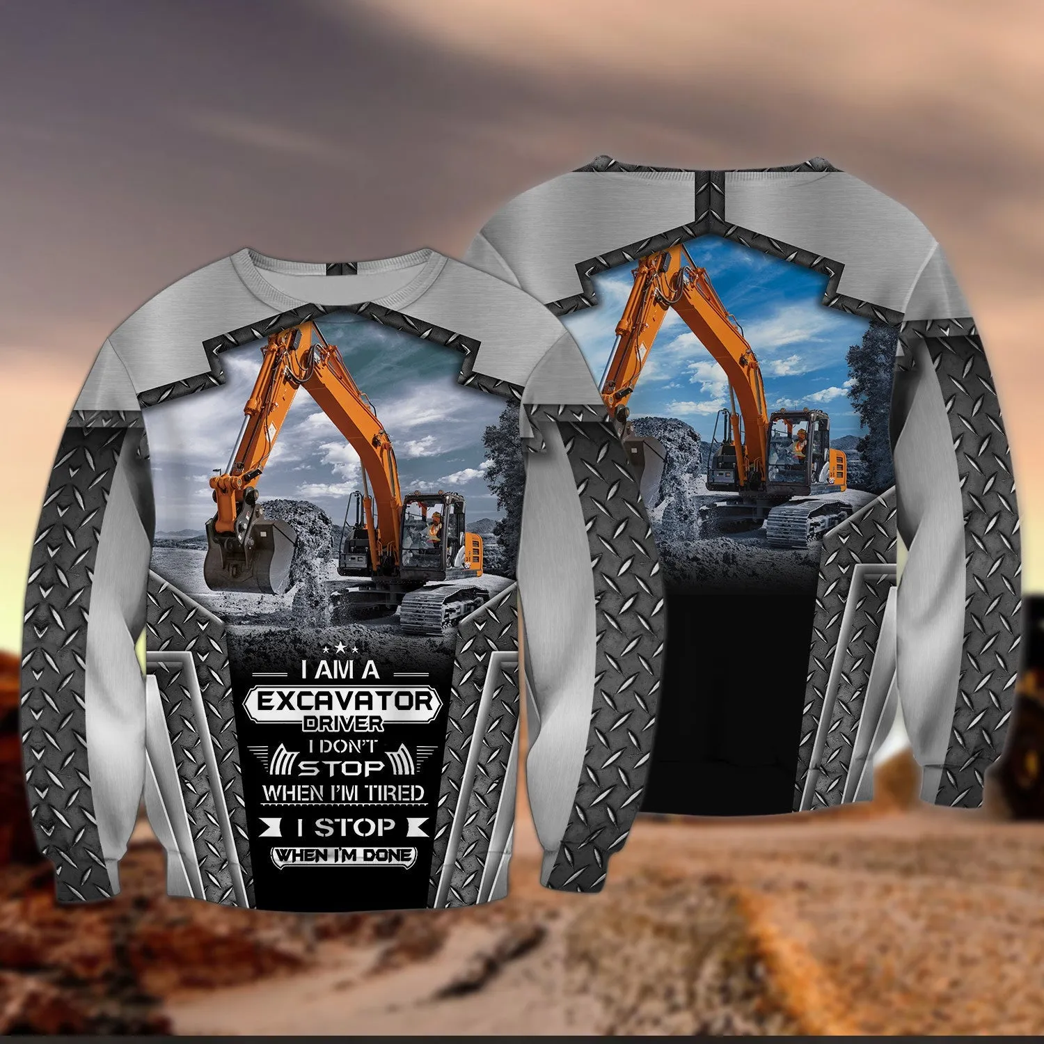 I Am Excavator Driver Metal 3D All Over Print Shirt, Excavator Shirt for Men & Women