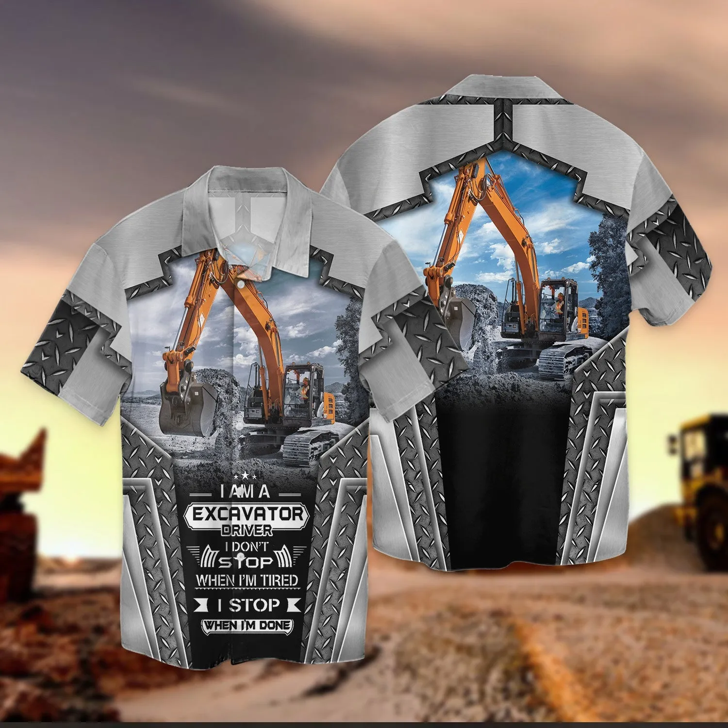 I Am Excavator Driver Metal 3D All Over Print Shirt, Excavator Shirt for Men & Women