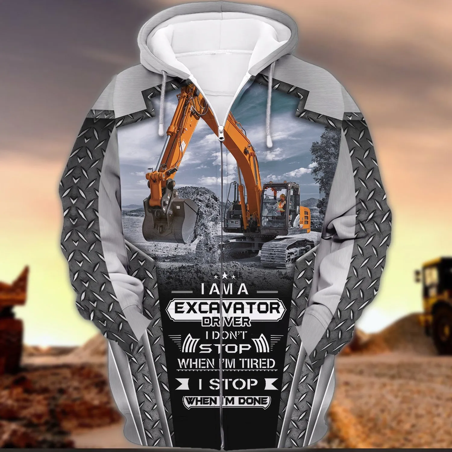 I Am Excavator Driver Metal 3D All Over Print Shirt, Excavator Shirt for Men & Women