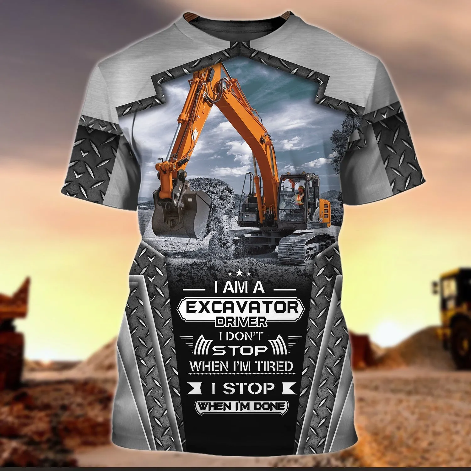 I Am Excavator Driver Metal 3D All Over Print Shirt, Excavator Shirt for Men & Women