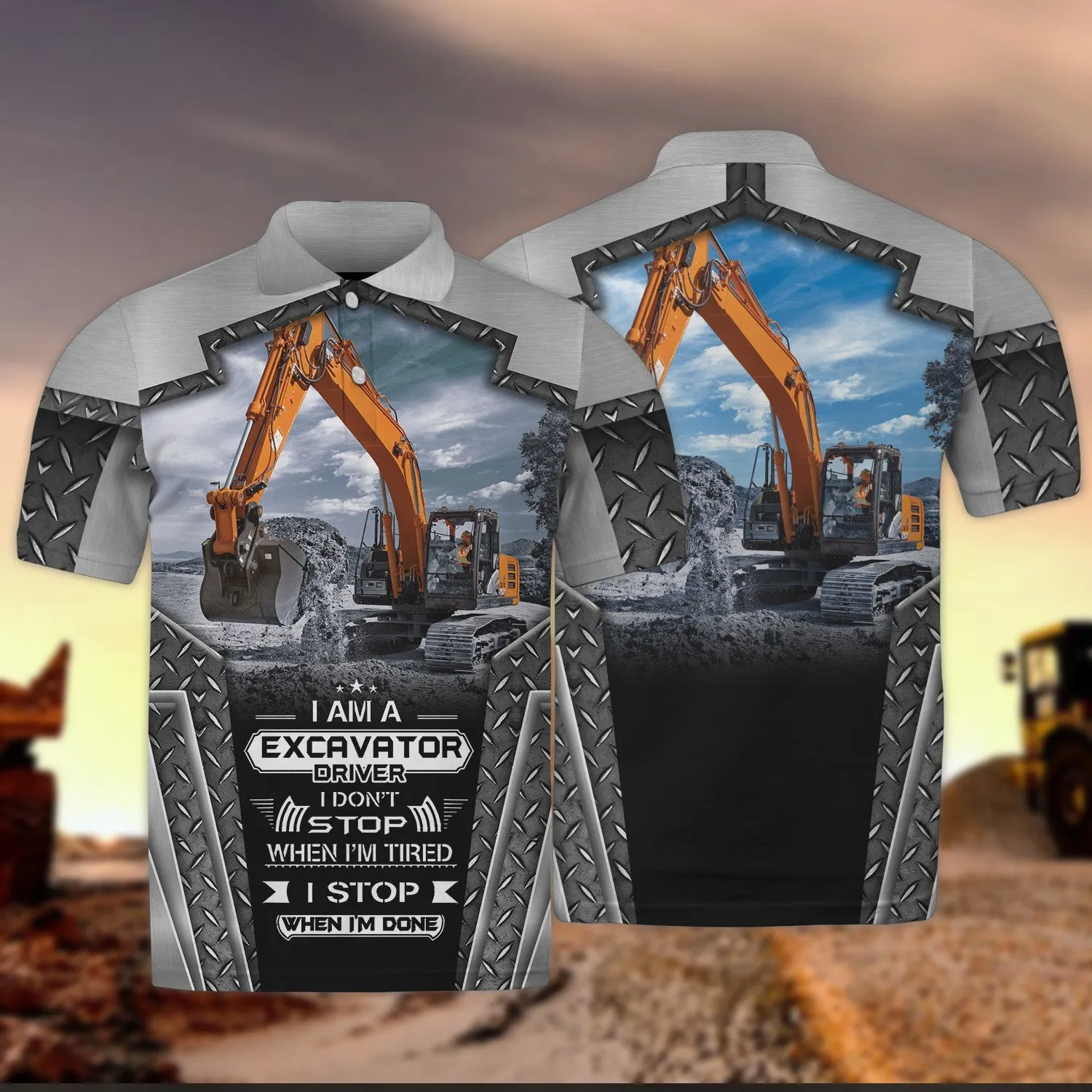 I Am Excavator Driver Metal 3D All Over Print Shirt, Excavator Shirt for Men & Women