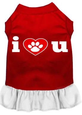 I Heart You Screen Print Dress Red With White Xxl (18)