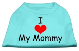 I Love My Mommy Screen Print Shirts Aqua XL (16)