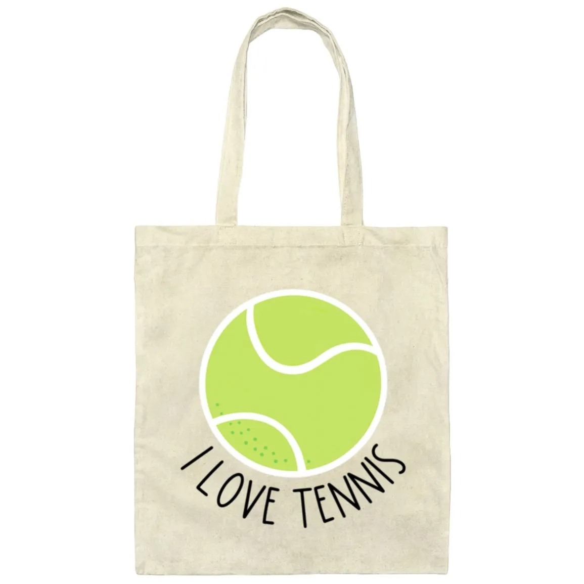 I Love Tennis Canvas Tote Bag