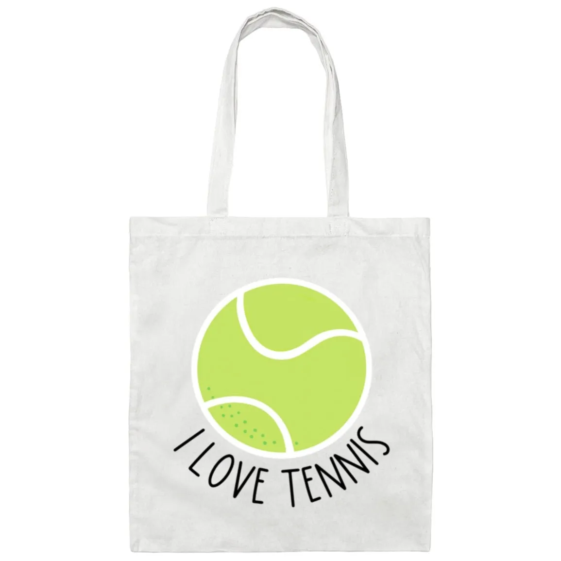 I Love Tennis Canvas Tote Bag