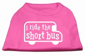 I ride the short bus Screen Print Shirt Bright Pink L (14)