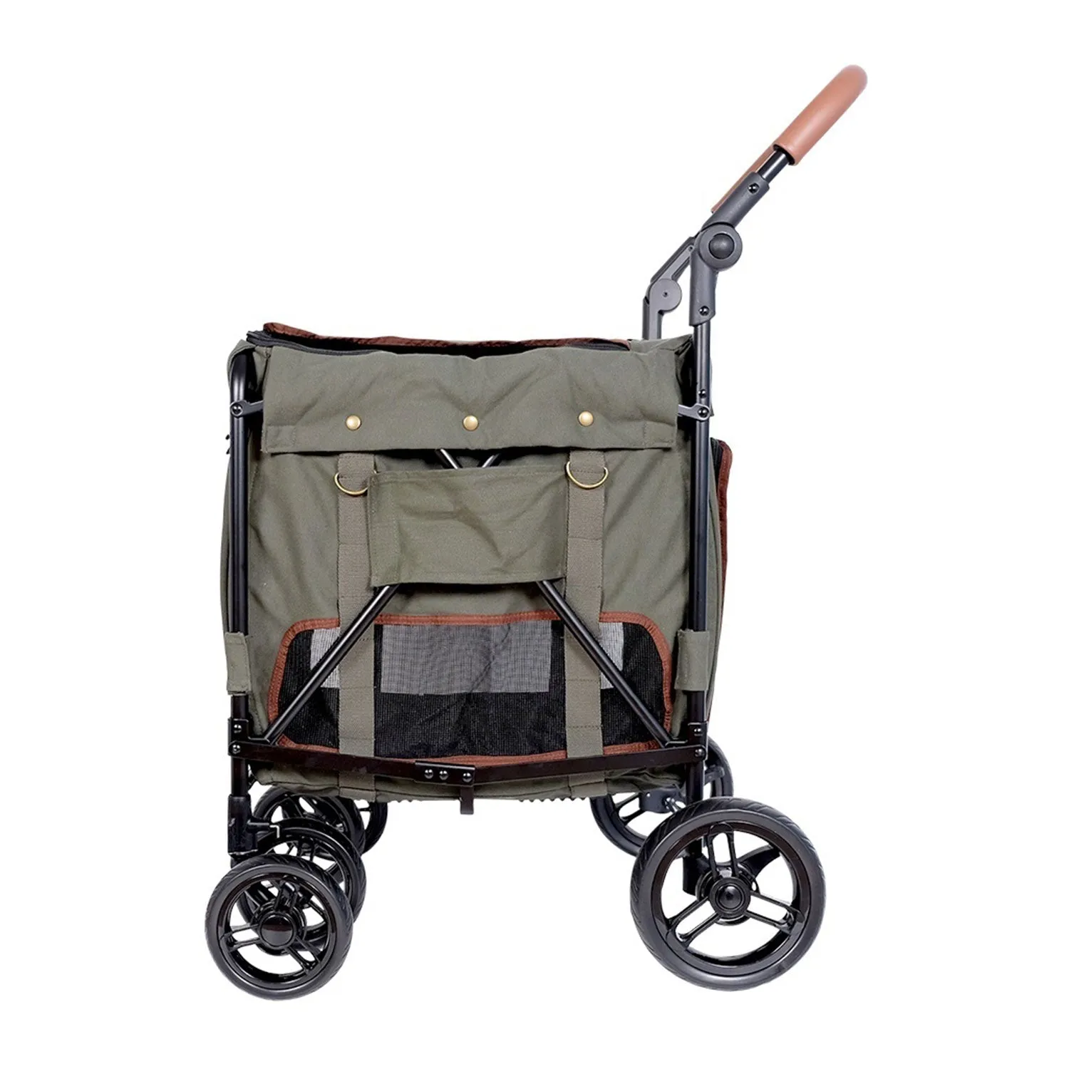 Ibiyaya Gentle Giant Dual Entry Pet Wagon for Dogs up to 25kg Army Green