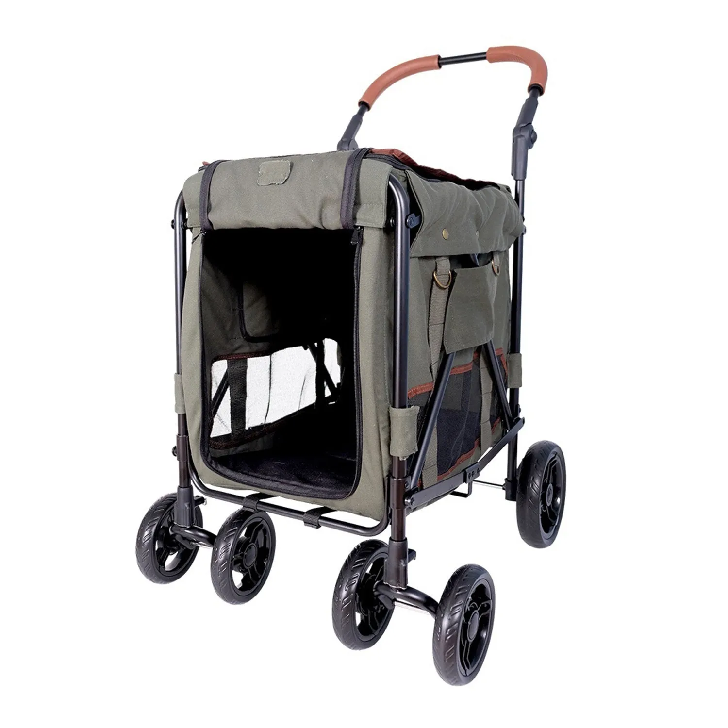 Ibiyaya Gentle Giant Dual Entry Pet Wagon for Dogs up to 25kg Army Green