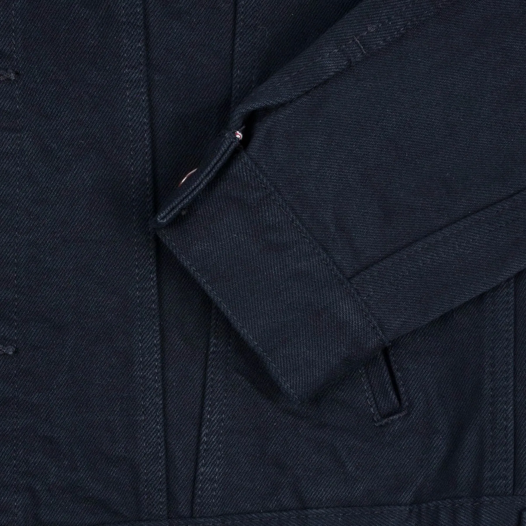 IHJ-132-BLK 14oz Selvedge Denim Modified Type III Jacket - Superblack