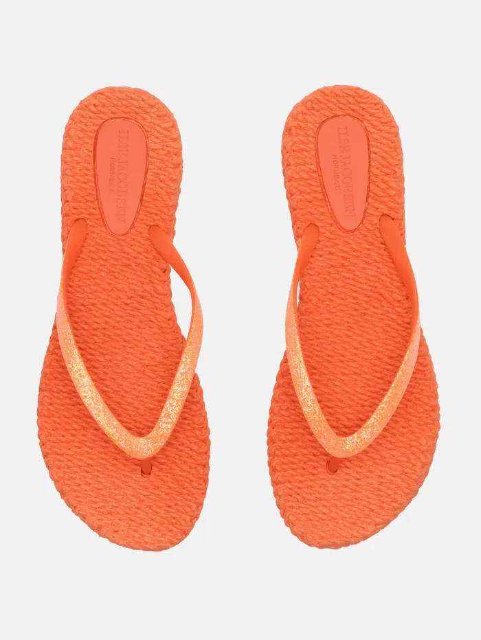 Ilse Jacobsen Flip Flops With Glitter In Hot Orange CHEERFUL01 Col 349