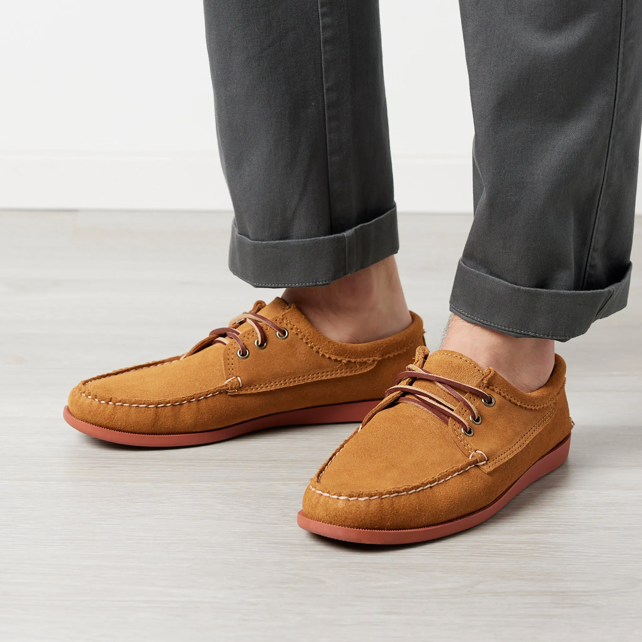 In Stock Men’s Blucher Shoe: Toast Suede