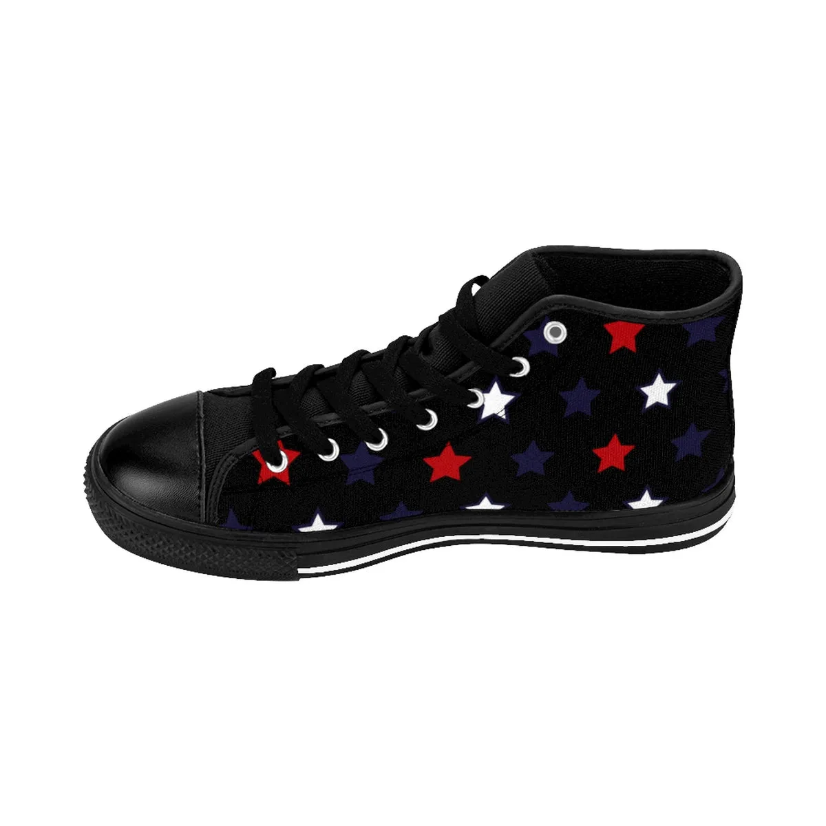 Independence Day Men's Sneakers, July 4th Men's Black Best High-Top Shoes (US Size: 6-14)