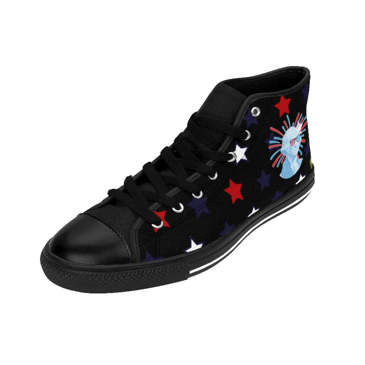 Independence Day Men's Sneakers, July 4th Men's Black Best High-Top Shoes (US Size: 6-14)