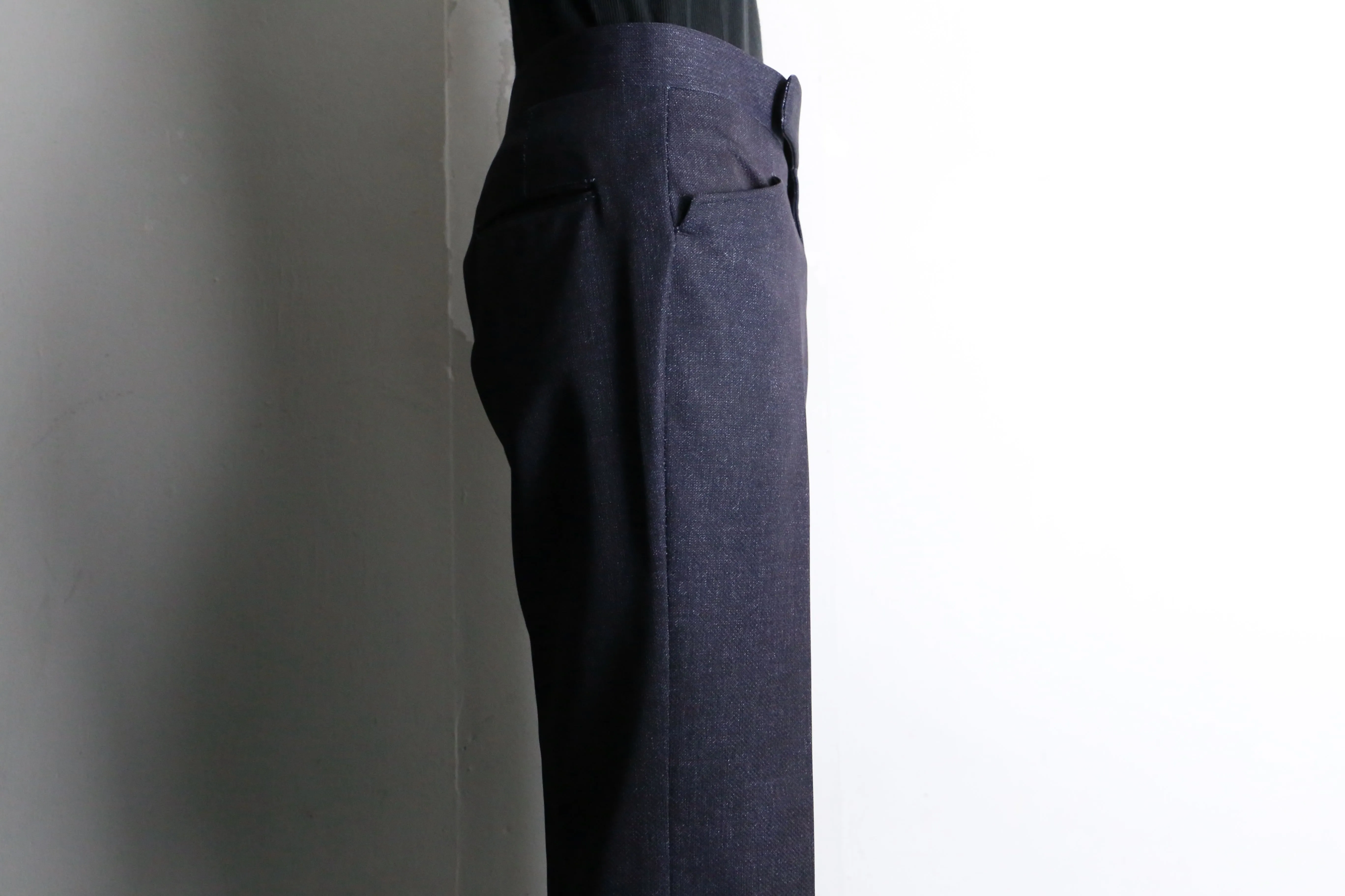 Indigo blue color semi flare slacks