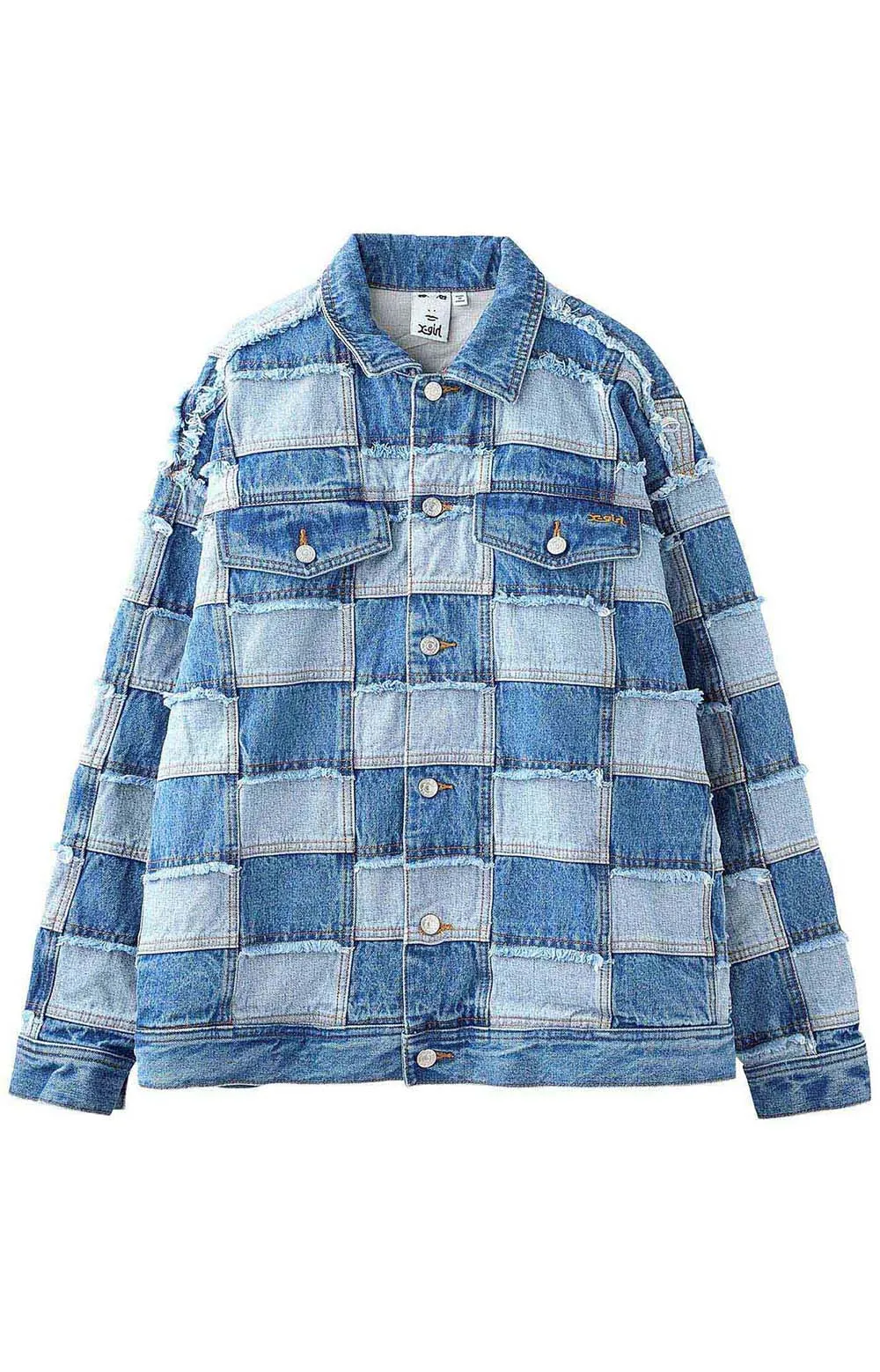 Indigo Oversized Patchwork Denim Jacket