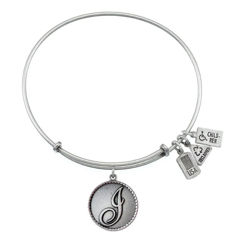 Initial ''I'' Bangle in Silver by Wind & Fire Bangle