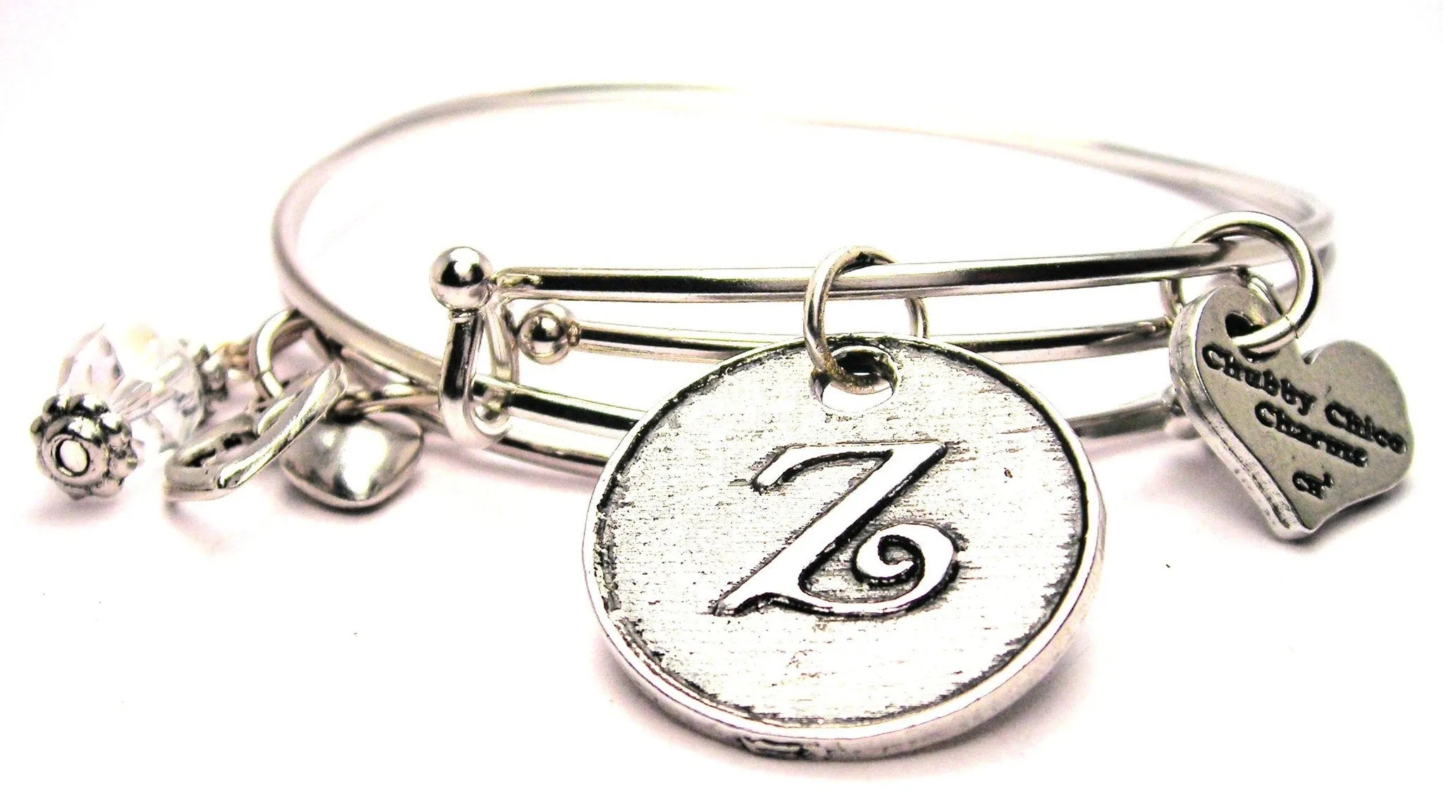 Initial Z Circle Expandable Bangle Bracelet Set