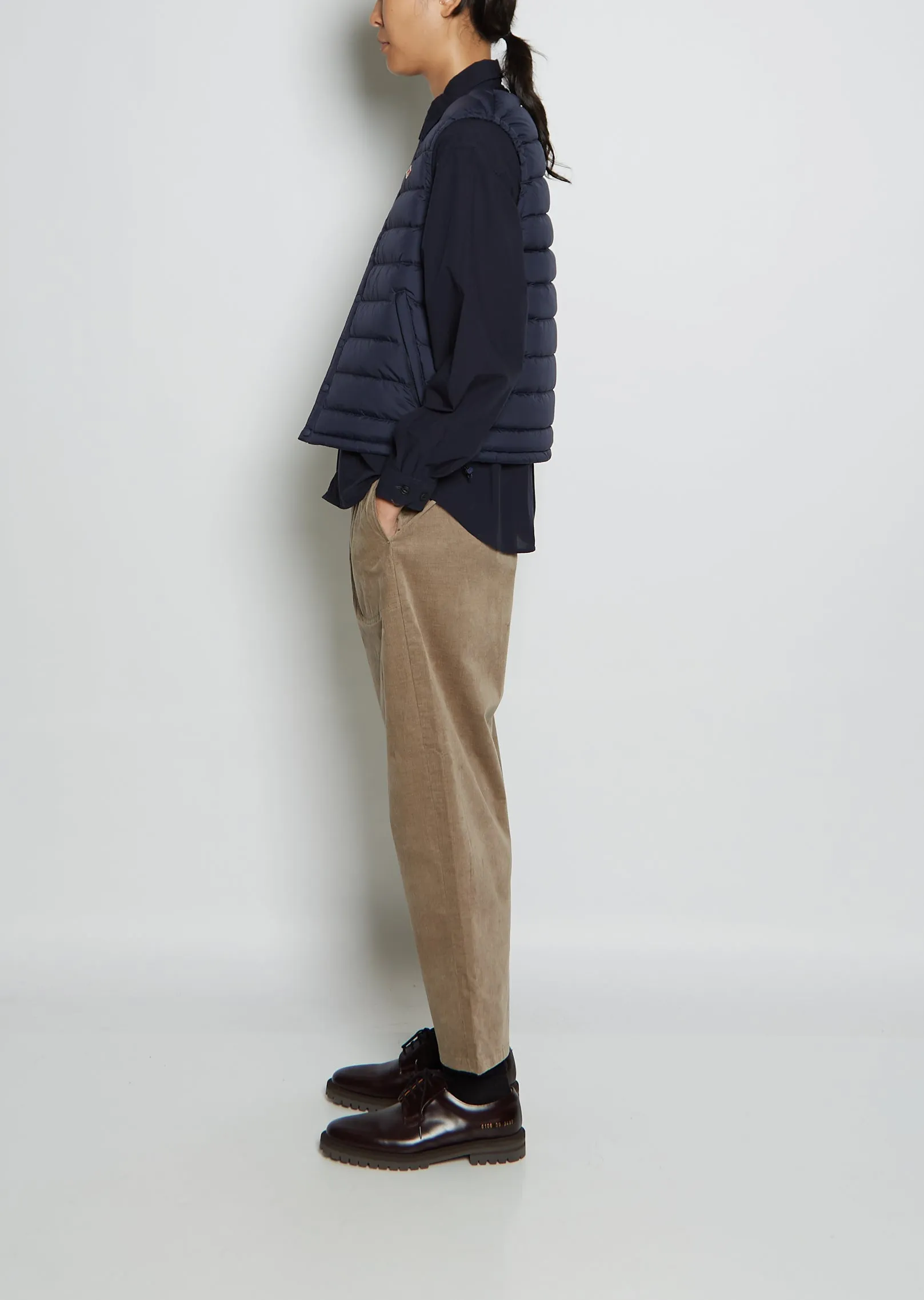 Inner Down Crewneck Nylon Vest — Navy