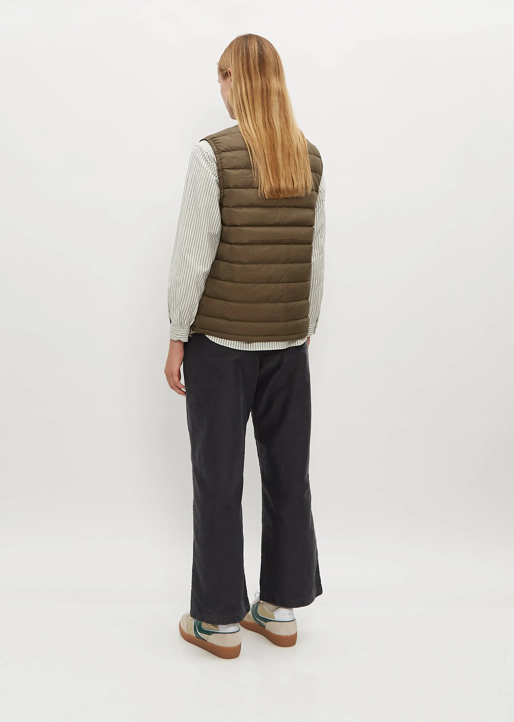 Inner Down Crewneck Vest — Olive