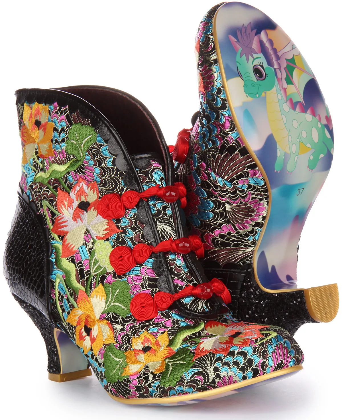 Irregular Choice Lotus Eater In Black Flower For Women