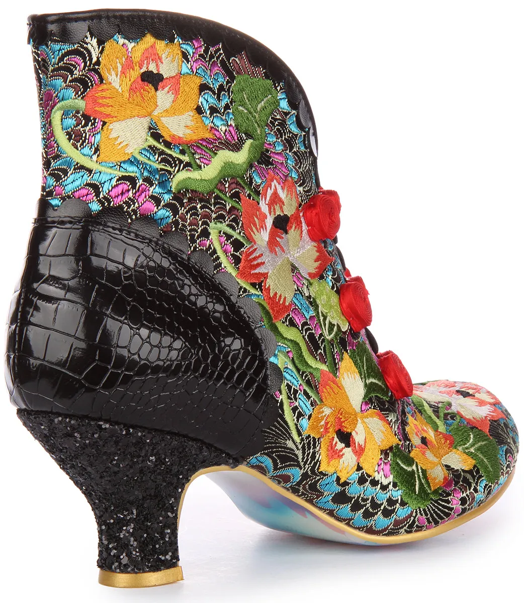 Irregular Choice Lotus Eater In Black Flower For Women