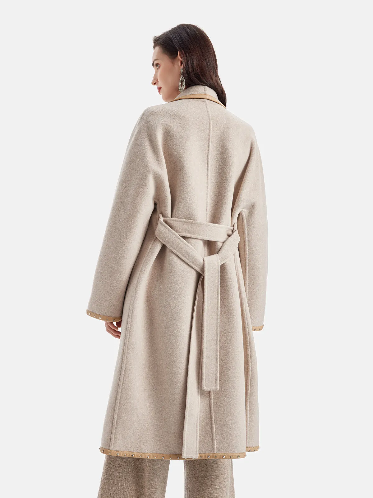 Irregular Silhouette Mid-Length Cashmere Coat