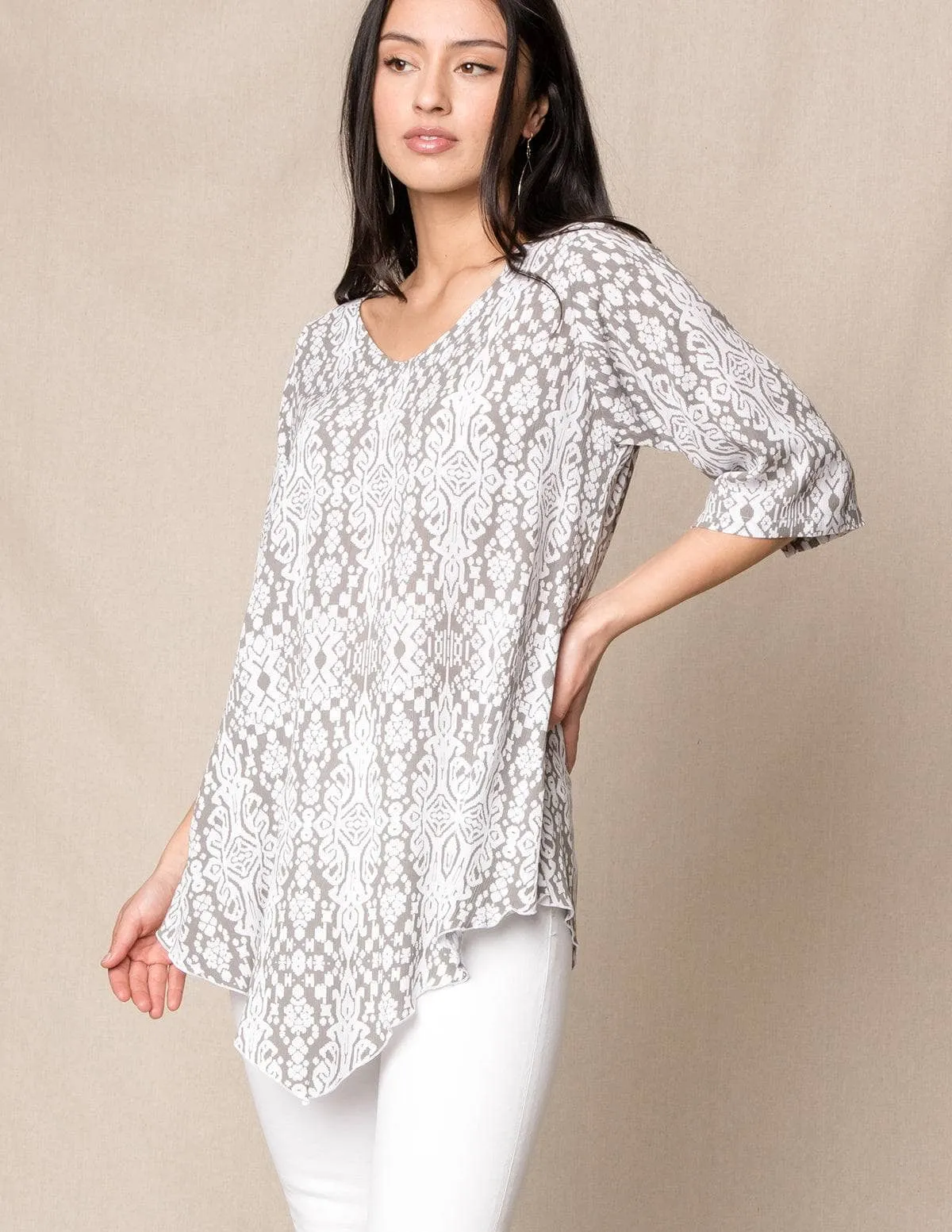 Island Batik Tunic - Grey